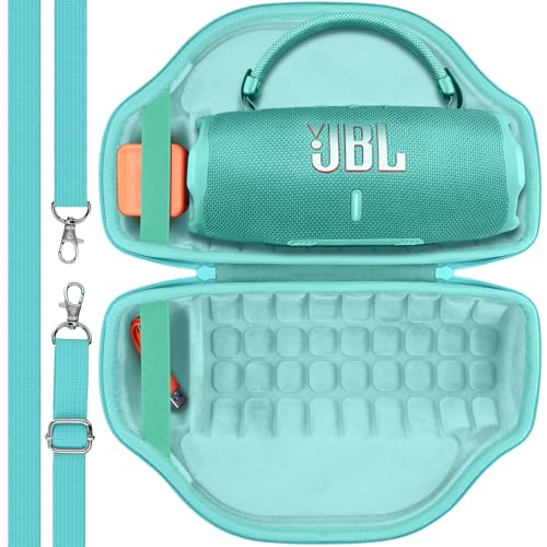 Image of co2CREA Case for JBL Charge 6 Portable Bluetooth Speaker, Mint Green | High-Density Foam Padding, Reinforced Handle, Detachable Shoulder Strap, Compact Lightweight Design, Dust Protection