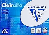 Clairefontaine - Pack de hojas, Blanco, A4, 500 hojas, 80 g/m2