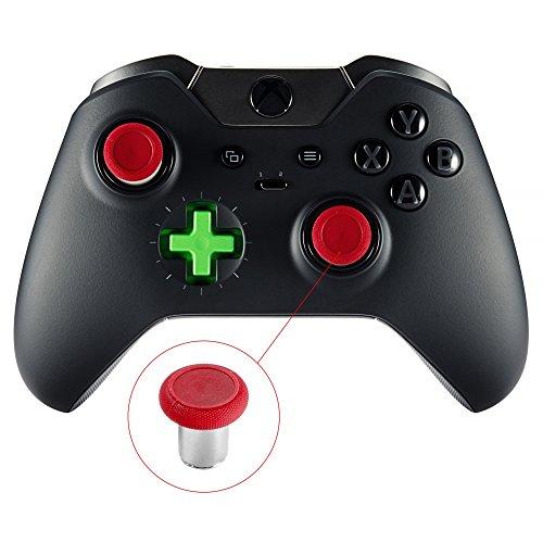 eXtremeRate 4 en 1 Joysticks magneticos Thumbsticks metálicos analógicos con T8H Destornillador Cruz Kits de reparación de reemplazo para Mando Xbox One S Elite PS4 Slim Pro Rojo