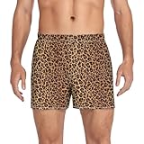 ALAZA Leopard Print Animal Brown Men's Boxer Cotton Shorts Briefs Underwear Soft Breathable Button M