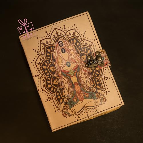 Premium-Seven-Chakra-Leather-Journal-with-Sacred-Pagan-Goddess-Embossed-Vintage-Deckle-Edge-Paper-Notebook-Perfect-for-Wiccans-Witches-Spiritual-Seekers-by-5x7-inch-Eco-Friendly-Daily-Planner