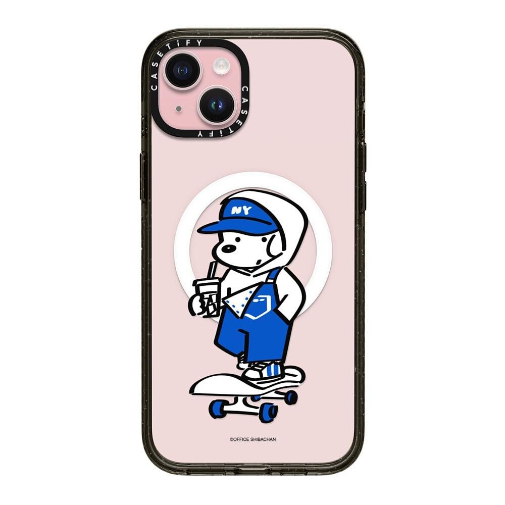 CASETiFY インパクト MagSafe対応 iPhone 15 Plus ケース [MIL規格準拠 (4x MIL-STD-810G) / 2.5mからの落下試験をクリア / MagSafe に対応] - カートゥーン Print - Skater JOHN (Overalls) - クリア ブラック