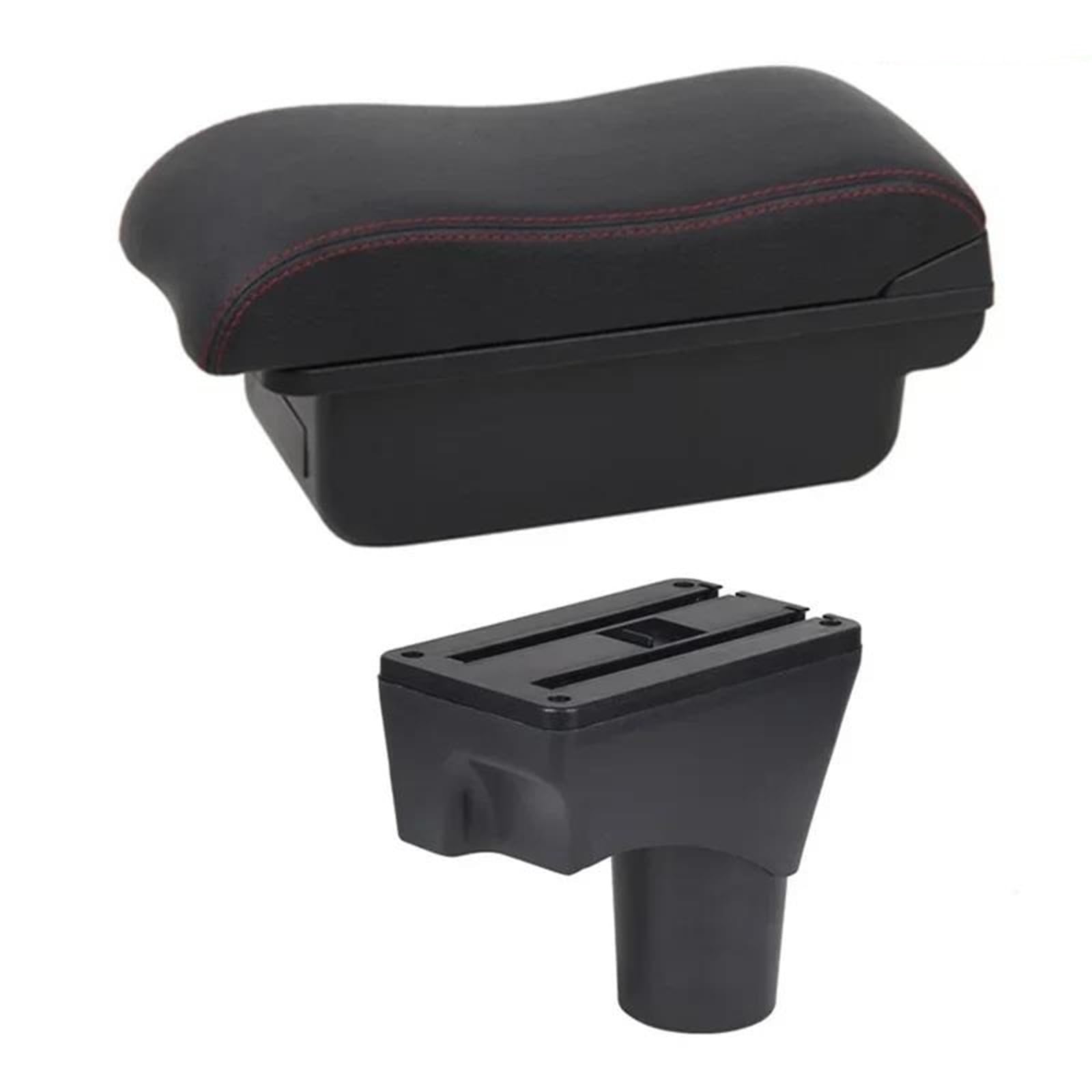 Per Nissan Per March Per Micra K13 MK4 IV 2010-2023 Bracciolo In Pelle Per Auto, Accessori Per La Consolle Centrale(B2 Red Line)