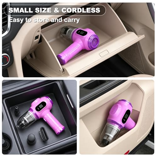 Image of Portable Car Vacuum Cordless Mini Handheld Vacuums Cleaner Rechargeable with LCD Display and Multi-Nozzles, High Power Hand held Cleaners for Car, Home, Office, Sofa, Pet Hair,Keyboard