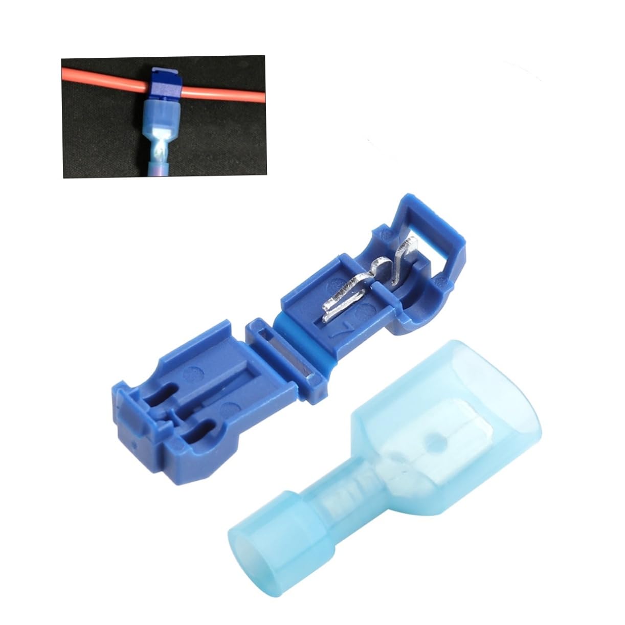 SOLUSTRE Spade Wire Connectors 50pcs Quick Splice Terminals Crimp Connectors for Wiring and Testing