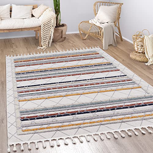 Alfombra Salon De Habitacion Pelo Corto Moderna Motivo Boho Chic Etnica Nordica Dibujo Geometrico Con Flecos, Tamaño:80x150 Cm, Color:Multicolor 2 Alfombra Salon De Habitacion Pelo Corto Moderna Motivo Boho Chic Etnica Nordica Dibujo Geometrico Con Flecos, Tamaño:80x150 Cm, Color:Multicolor 2