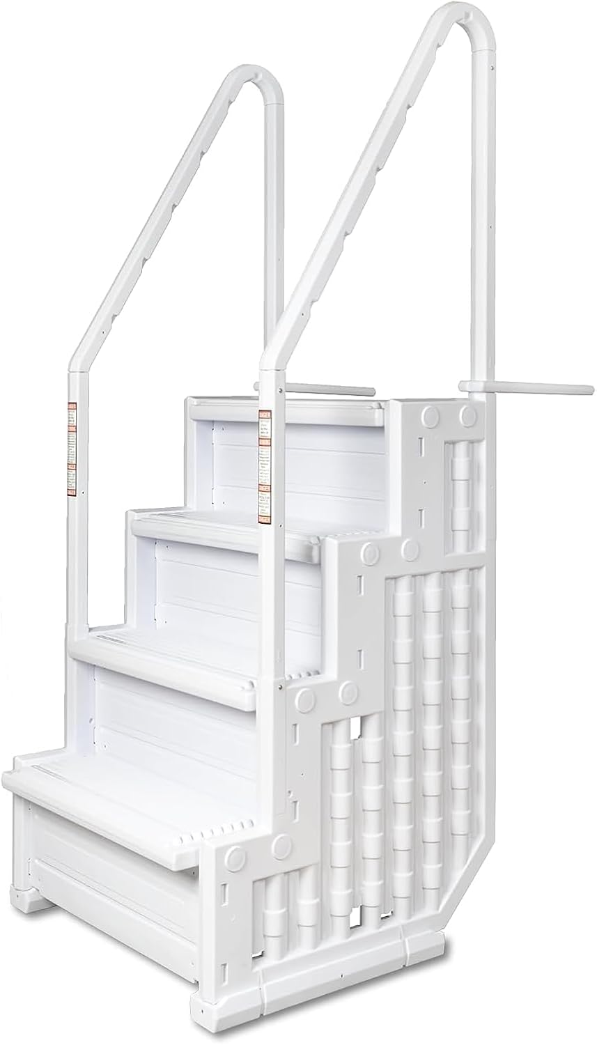 Amazon.com: Poolzilla Premium Pool Step Ladder for Above Ground Pools ...