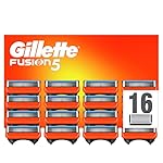 Gillette Fusion5 Lamette da Barba, 16 Ricambi da 5 Lame, Delicatezza Insuperabile, Rasatura Scorrevole con Striscia Lubrificante