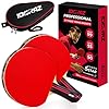 Ping pong paddle professional racket table tennis racket with carrying case ittf approved rubber for tournament play best table tennis paddle  urban country home decor