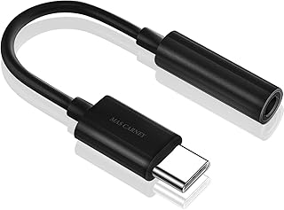MAS CARNEY USB Type C to 3.5mm Female Aux Adapter, Audio Headphones Jack, Compatible with Huawei Google Pixel Mi Moto Z iPad Pro MacBook etc Android/iOS/Win10 USB Type C Device Black