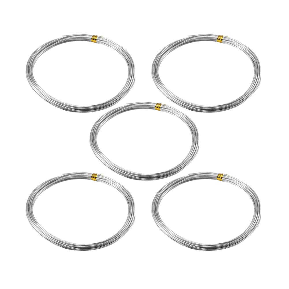 5 Rolls Aluminum Craft Wire Flexible Beading Wire Bendable