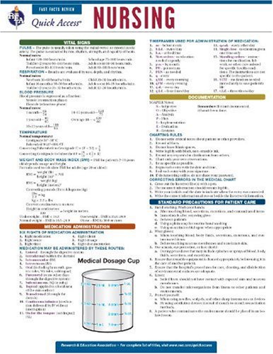 Nursing - REA's Quick Access Reference Chart: 9780738607658: Medicine ...
