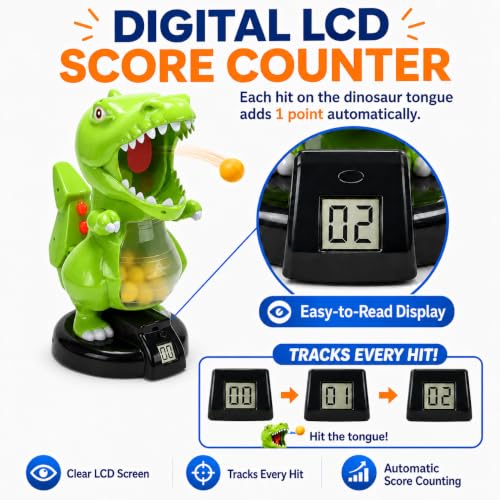 Image of EagleStone T-rex Dinosaur Shooting Toy for Boy Kids with LCD Auto Scoring