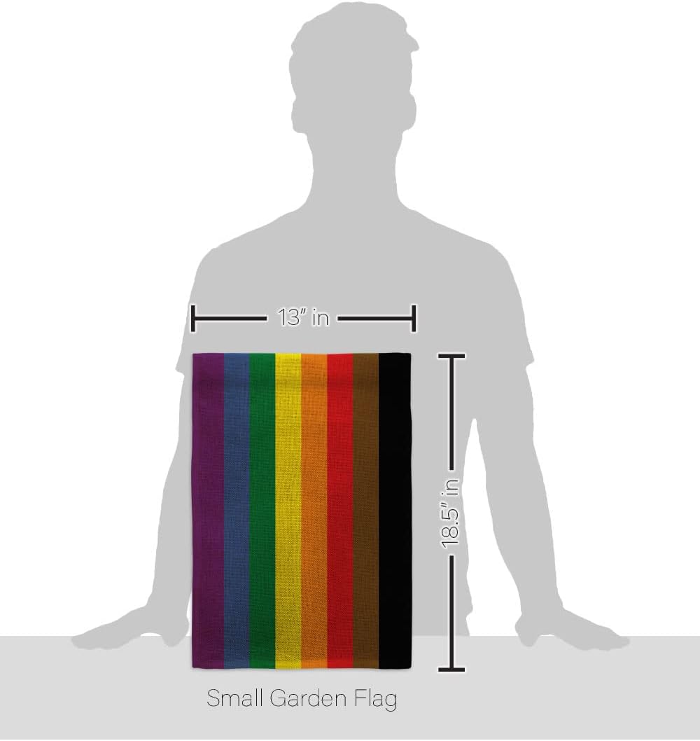 Americana Home & Garden Philadelphia Garden Set with Stand Support Pride Rainbow Love LGBT Gay Bisexual Pansexual Transgender Flag-House Banner Small Yard Gift Double-Sided, Thick Burlap, Made in USA
