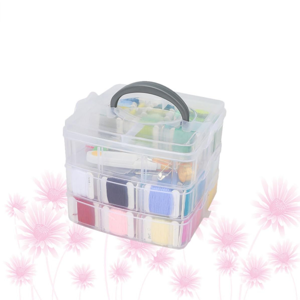 VILLCASE Kit per Ricamo, Set Fili da Ricamo, 150 Colori, Bobine Avvolte, in Metallo e Plastica, con Accessori e Scatola Portaoggetti, per Cucito Fai da Te a Casa, Donne e Ragazze
