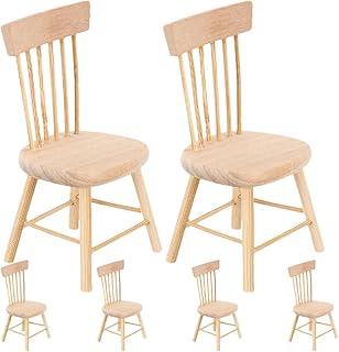 GANAZONO Cadeiras De Casa De Bonecas 6 Peças Cadeiras De Móveis Em Miniatura Em Escala 1/12 Cadeiras De Móveis Minúsculos Modelo De Cadeira Acessórios De Casa De Bonecas Para Artesanato