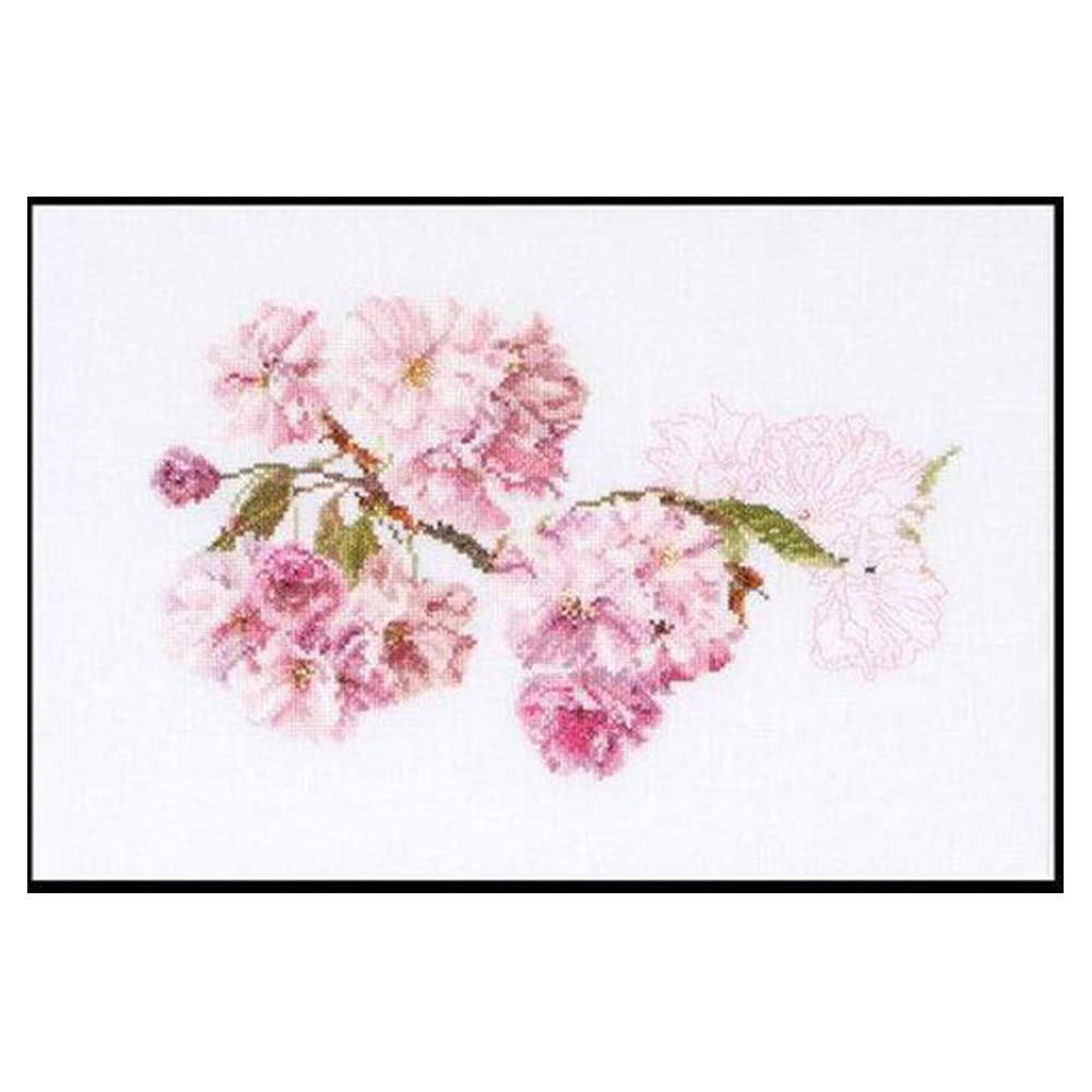 Thea Gouverneur Since 1959 Prunus On Aida (18 Count) Thea Gouverneur Cross Stitch Kit, 30X20cm