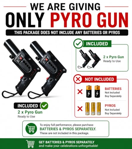 Image of Handheld Pyro Musket /Party Musket, Cold pyro Musket for Private Parties, Functions, Events, Wedding Party & All Kind of Celebrations | Pyros & Batyteries are Not Included | Black | Pack of 2