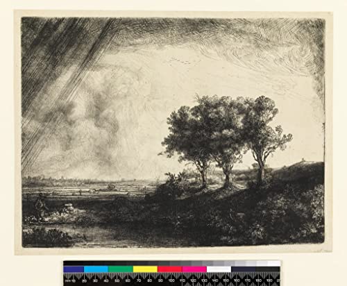 Poster kthe three trees By Rembrandt van Rijn GerRit sans cadre 58x90