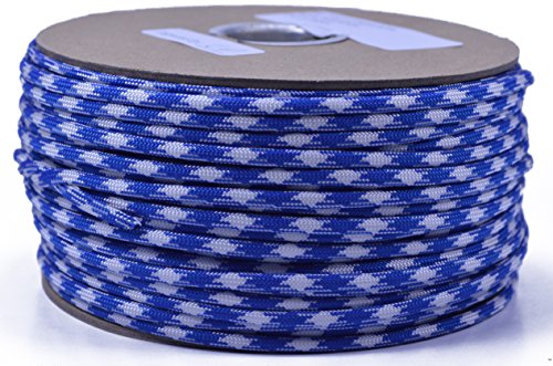 Bored Paracord - 1', 10', 25', 50', 100' Hanks & 250', 1000' Spools of Parachute 550 Cord Type III 7 Strand Paracord Well Over 300 Colors - Royal Mountain - 1 Foot