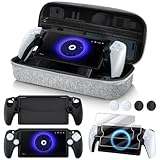 KINWIN 8 in 1 Accessories Bundle Compatible with PlayStation Portal, Carrying Case for PS Portal with Silicone Protective Cover, 2 Pack Screen Protectors and Thumb Grips for PS5 Portal Console, Gray