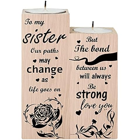 CREATCABIN Portavelas de Madera para Hermana Cover