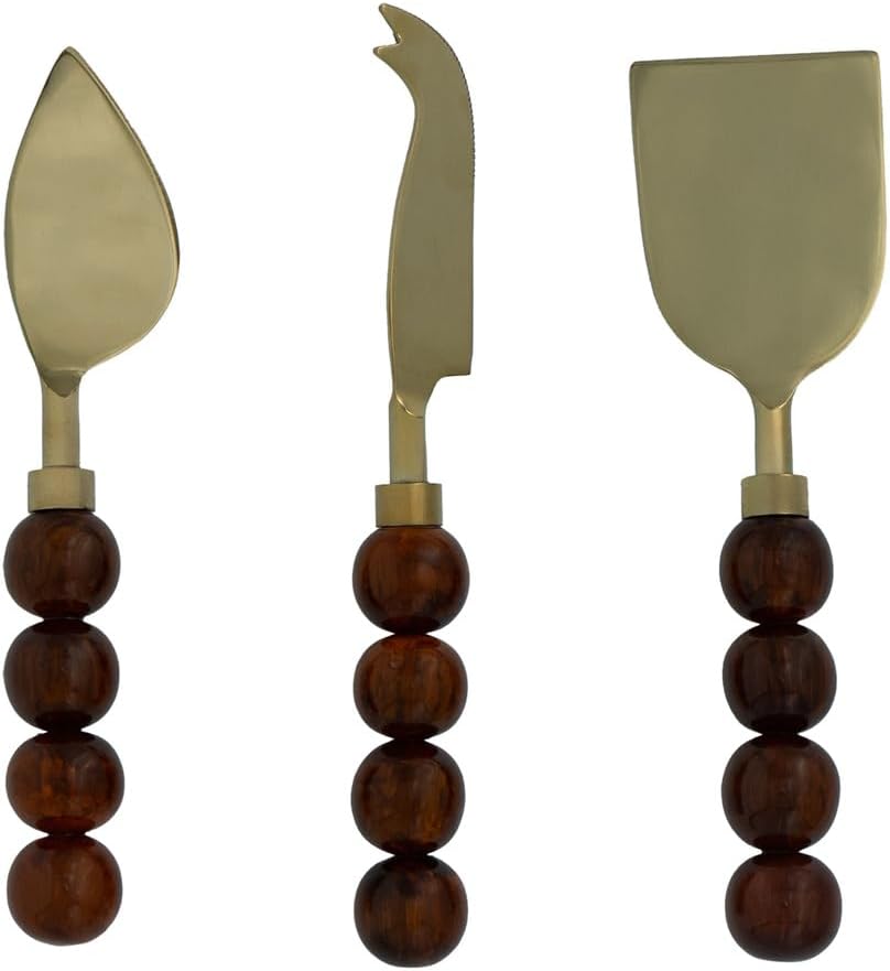 Godinfer Cheese Tool Set – Elegant 3-Piece Cheese Knives with Resin Handles & Stainless Steel Blades, Cheese Lovers, Picnics, and Charcuterie Boards – Brown Godinfer Cheese Tool Set – Elegant 3-Piece Cheese Knives with Resin Handles & Stainless Steel Blades, Cheese Lovers, Picnics, and Charcuterie Boards – Brown