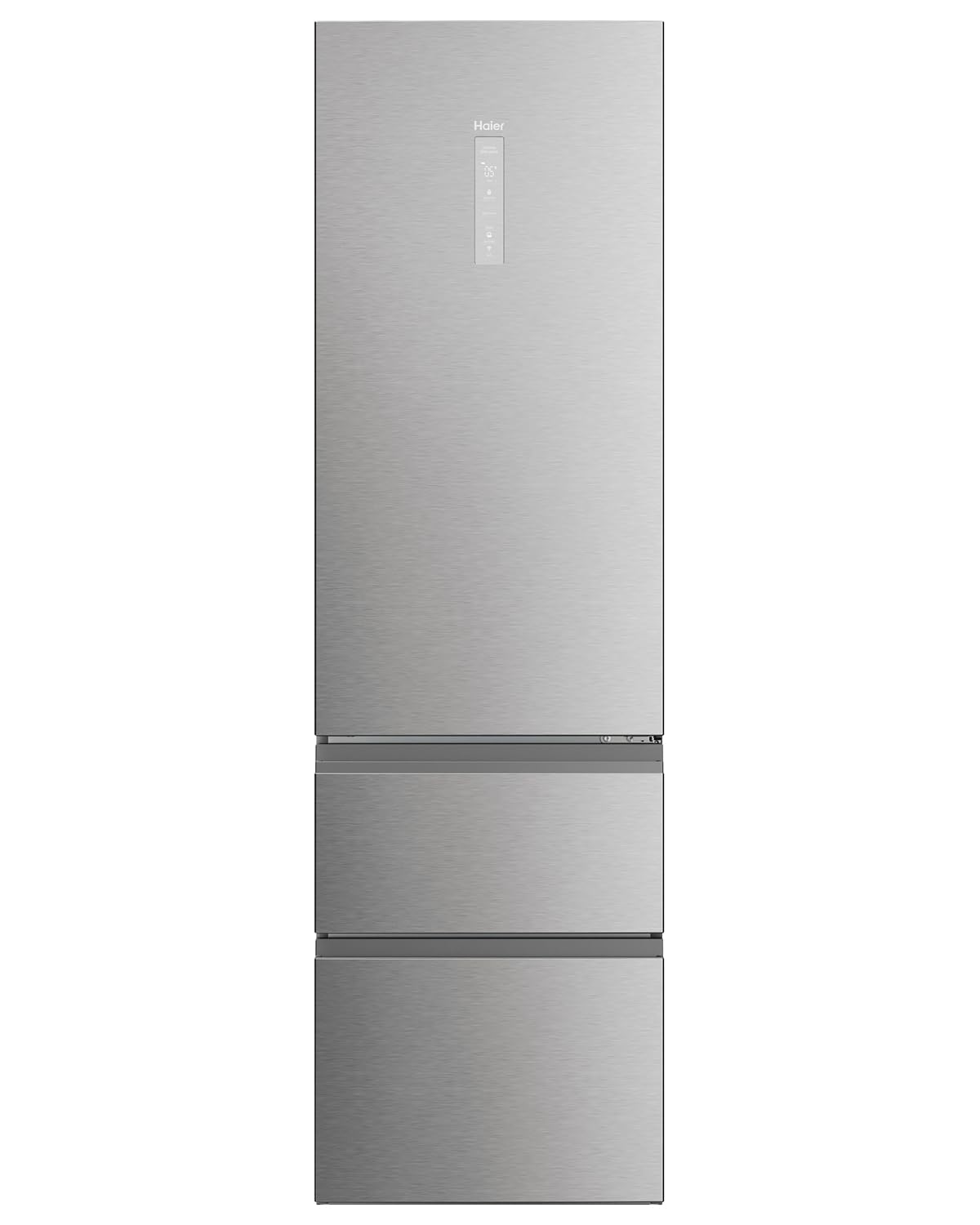 Haier Kühl Gefrierkombination 3D 60 SERIE 5 HTW5620DNMG I 2,05m, No Frost I Ergonomische Gefrierschubladen I Kühlschrank mit Gefrierfach freistehend, Fassungsvermögen 414L I Wi-Fi, smarte Kühlfächer