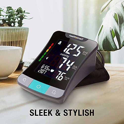 Healthsmart Digital Premium Blood Pressure Monitor With Automatic Upper Arm Cuff That Displays Blood Pressure, Pulse Rate And Irregular Heartbeat, Stores Up To 120 Readings For 2 Users #TOP6