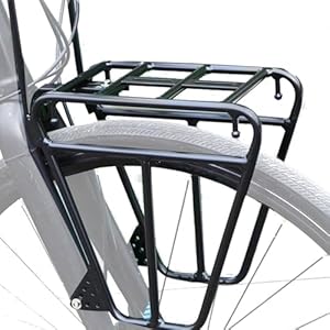 Njidher Fahrrad-Gepäckträger vorne, Aluminium, Schwarz