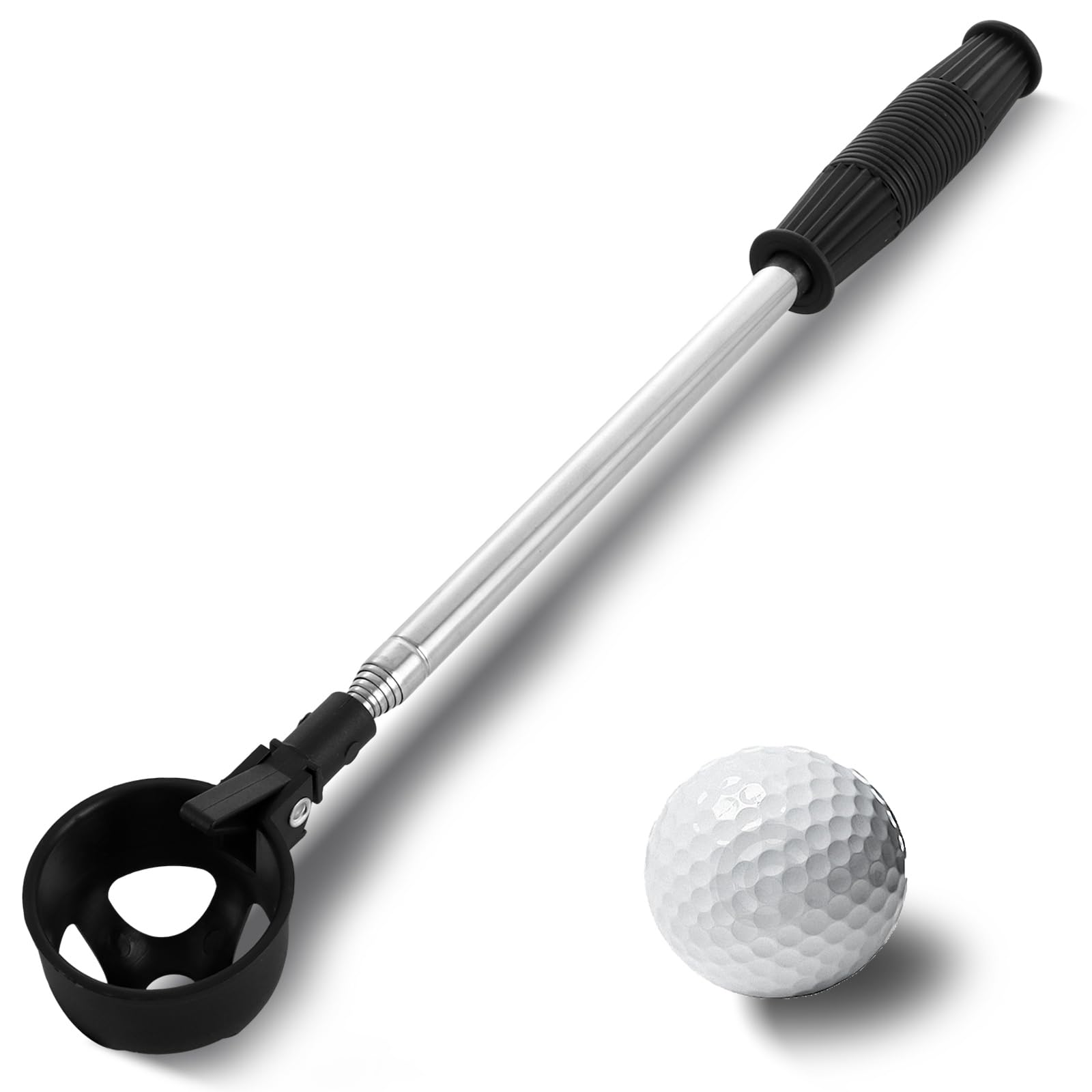 ASelected Golf Ball Retriever,6.6 ft Stainless Steel Telescopic Golf Ball Retriever,Golf Ball Collector for Water with Golf Ball Grabber for Putter, Golf Accessories, Gifts for Golfer