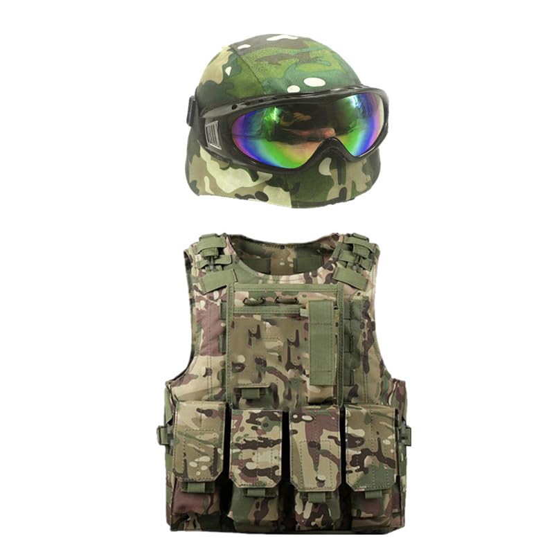 Army Commando Costume Set for Kids (5–12 Years) – Camouflage Vest, Combat Helmet & Tactical Goggles for Roleplay & Fancy Dress-image-16