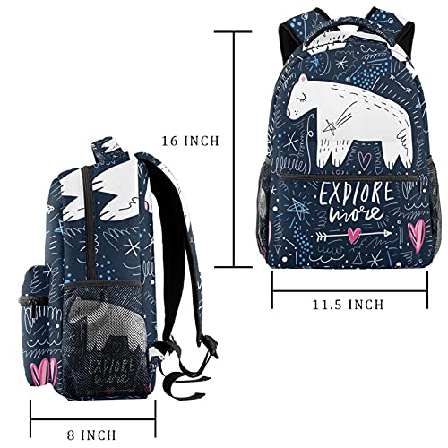 Sac à dos éléphant bleu multicolore grand compartiment mixte - 2