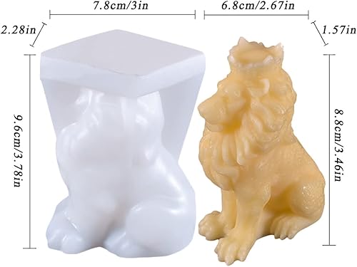 Miniatura 7 de Molde de vela de silicona, molde de resina hecho a mano de león, molde de jabón de cera de aroma de soja de yeso, molde de silicona para decoración
