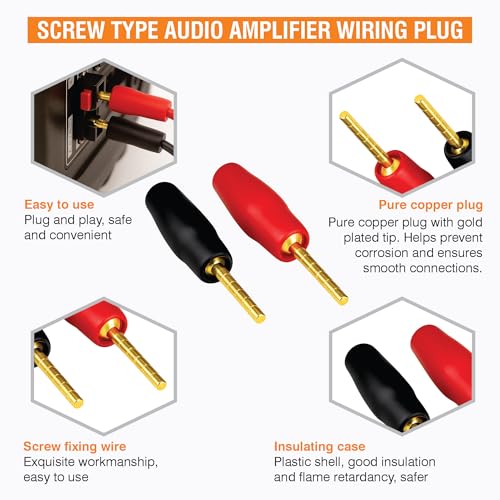 Image of MX 2 mm Banana Plug Male Connector -Speaker Plugs Crimping Type, 2 Pcs | Gold-Plated Connectors for Multimeter, Power Supply, Speaker Wire Amplifier