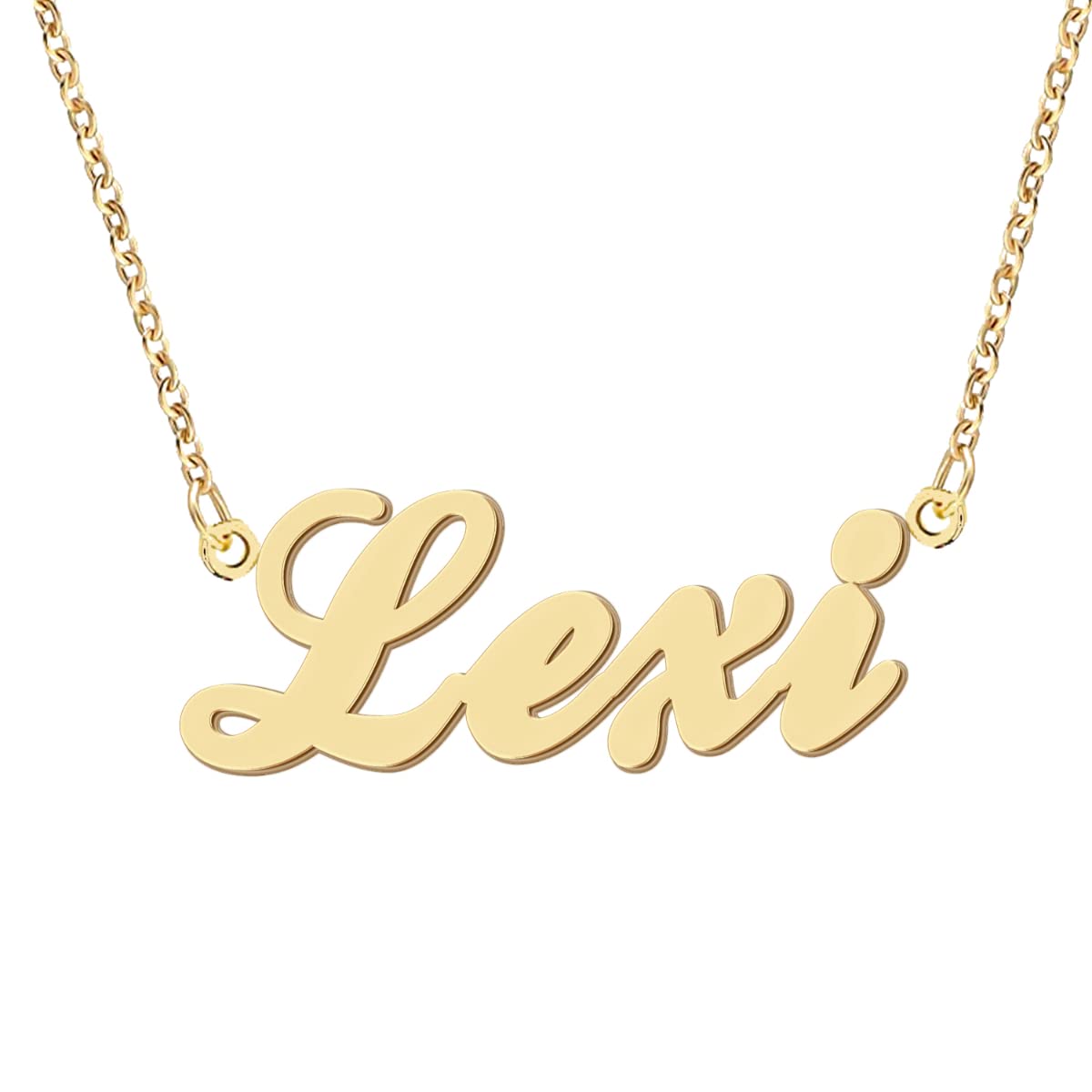 Name Necklace Personalized Engraved Name Pendant for Womens Friends