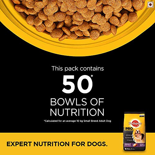 Image of Pedigree Pro Adult Dry Chicken Dog Food For Small Breed Dog (9 Months Onwards), 3 Kg Pack