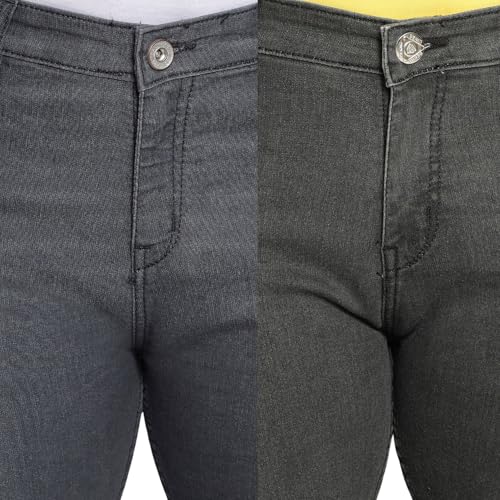 Image of DAIS Men's Stretchable Slim Fit Mid Rise Jeans, Pack of 2, (Combo of 2 Jeans)