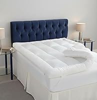INZI TEXTILE Mattress Topper Double Bed – Extra Deep 10 cm thick Mattress Toppers Double Size Bed | Ultra Soft Box Quilted Firm Topper | Breathable & Non-Allergenic Filling with Elasticated Straps