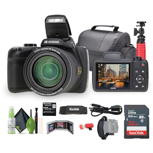 Kodak PIXPRO Astro Zoom AZ528 16MP Vlogging Digital Camera (Black) with 52x...