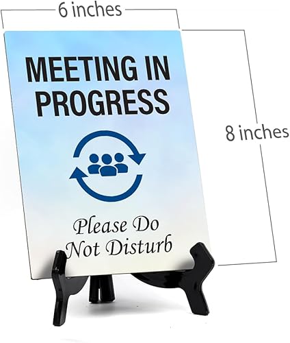 Miniatura 5 de Signs ByLITA Reunión en progreso. Please Do Not Disturb (6x8 Mesa Sign)