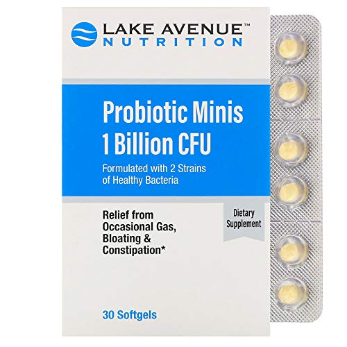 Lake Avenue Nutrition Probiotic Minis, 2 Strains of Healthy Bacteria, 1 Billion CFU, 30 Mini Softgels