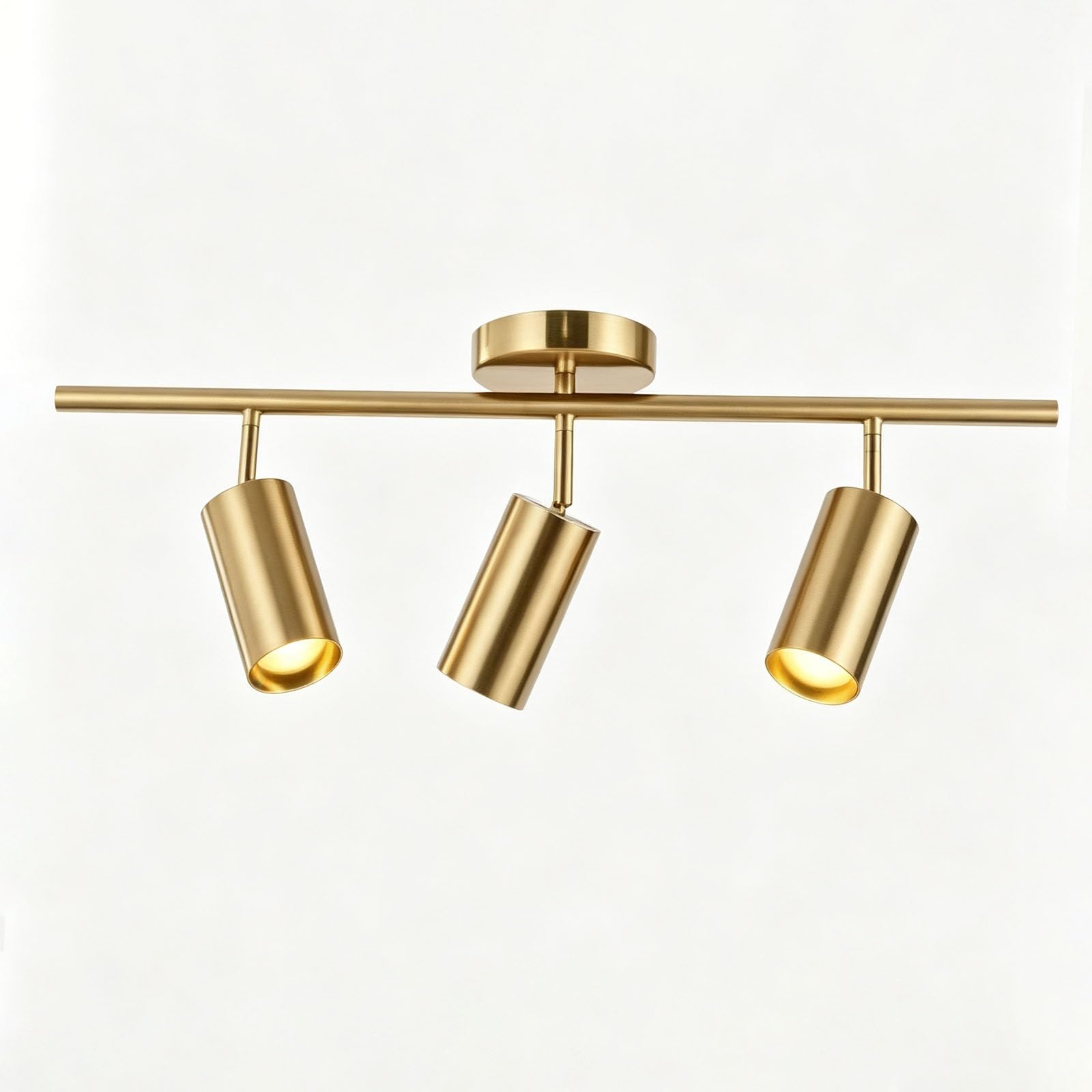 LUOYAOB Modern Track Lighting Fixtures Brass Ceiling Light Adjustable