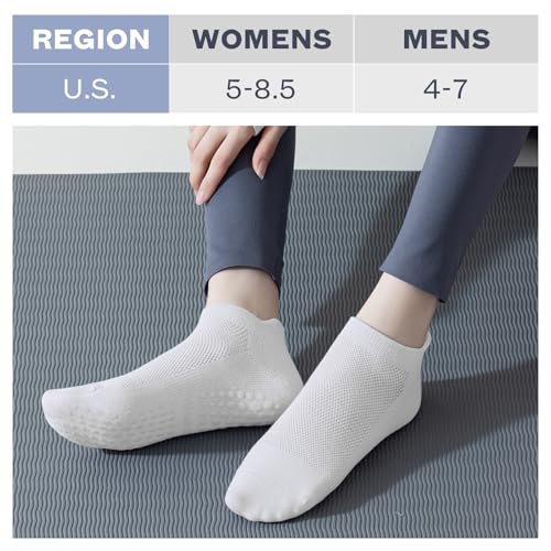 Image of 3 Pairs Grip Pilates Socks for Women - Non slip Yoga Socks for Ballet Barre Running Workout Athletic Hospital