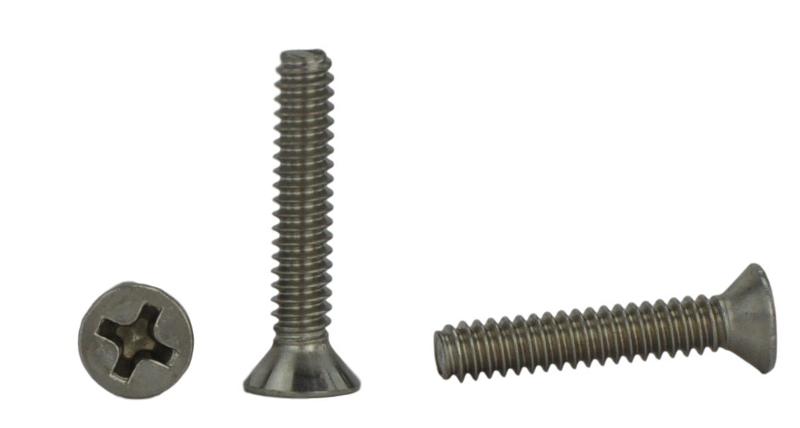 Stainless 6-32 x 1-3/4" (3/8" to 2" Available) Flat Head Machine Screws, Full Thread, Phillips Drive, Stainless Steel 18-8, Machine Thread (6-32 x 1-3/4")