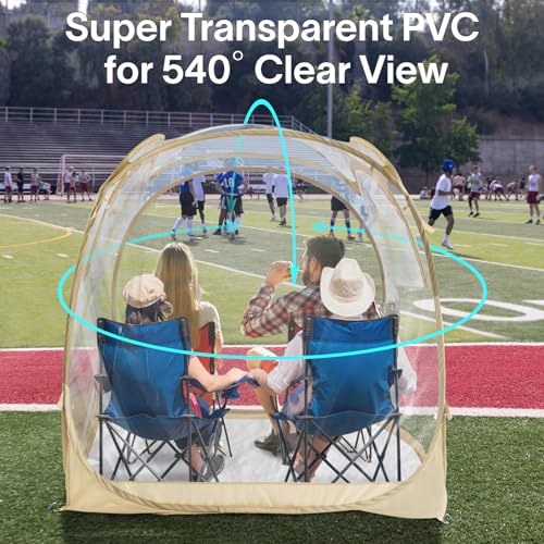 EighteenTek Sports Tent Weather Proof Pod Bubble Tent Outdoor Instant Pop Up Shelter Clear Large Specious 4 Person Lightweight Portable Patent Pending 63"x63"x63" - Image 6