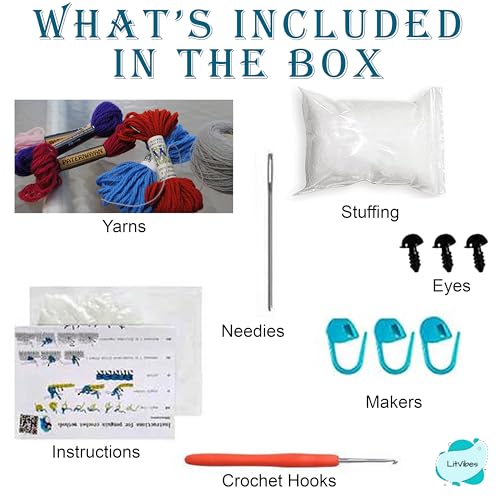 Image of LitVibes DIY Crochet Kits Beginners Art & Craft Set Crochet Needles, Tools & Accessories, with Step-by-Step Tutorial Video, DIY Birthday Return Gift Easy to Learn Knitting Activity - Panda Design