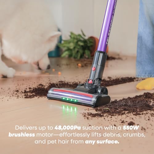 UNINELL HOME UV2 Cordless Vacuum Cleaner, 48000Pa/550W Vacuum Cleaners for Home, Lightweight Stick Vacuum with 65Mins Runtime, Self-Standing&Wall Mount Charging, Tangle-Resistant Vacuum for Pet Hair - Image 3