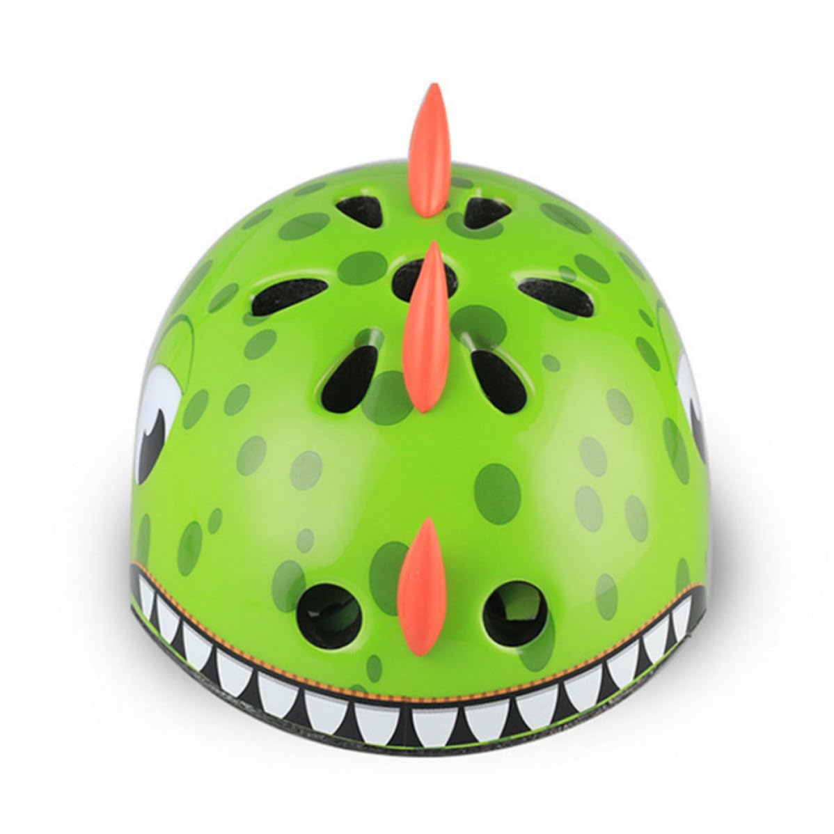 Kinderfahrradhelm 54-58cm aus Kunststoff Grün 3D Cartoon Dinosaurier