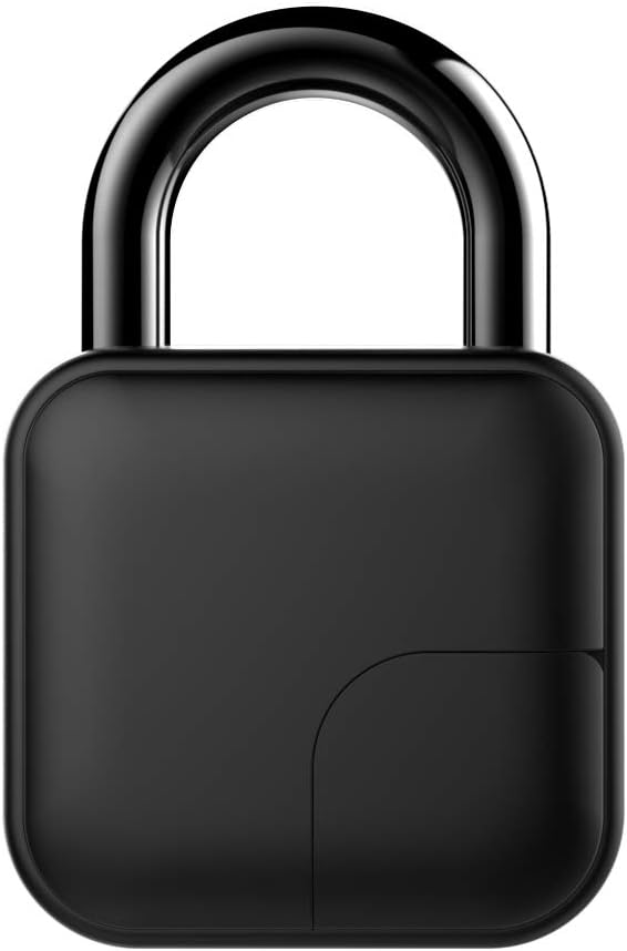 2023 Combination Lock Smart Bluetooth Fingerprint Padlock with APP Keyless Biometric Water Resistant Suitable for Gym Sports Bike School Locker Luggage Suitcase Office Backpack and Storage etc(Black)